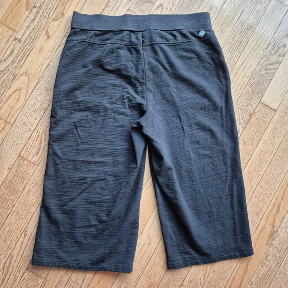 T by Talbots UPF 50+ Slub Terry Wide Leg Crops Black M/P - Picture 5 of 9